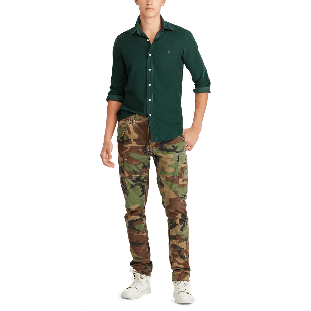 ראלף לורן-RL SHIRT MEN'S LONG GREEN – תמונה 4