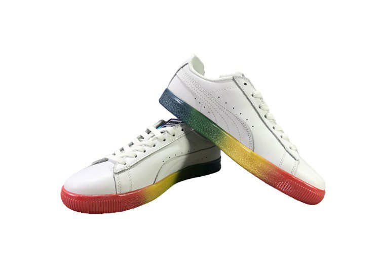 נעלי פומה-puma CLYDE PRIDE colorful casual sneakers-White – תמונה 4