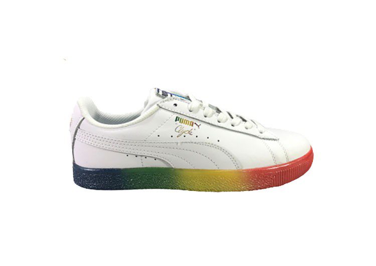 נעלי פומה-puma CLYDE PRIDE colorful casual sneakers-White – תמונה 3