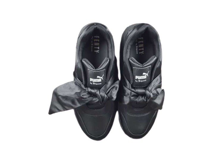 נעלי פומה- puma rihanna bow rubbon silk cherry blossom pink-Shuttle Grey – תמונה 4