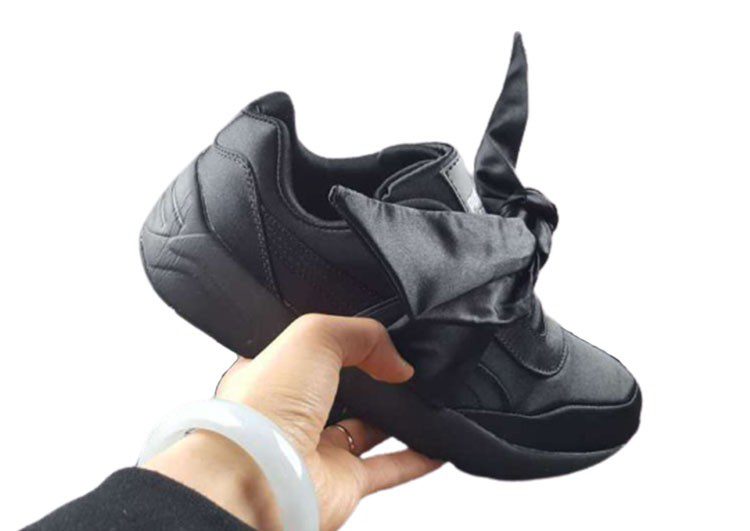 נעלי פומה- puma rihanna bow rubbon silk cherry blossom pink-Shuttle Grey – תמונה 5