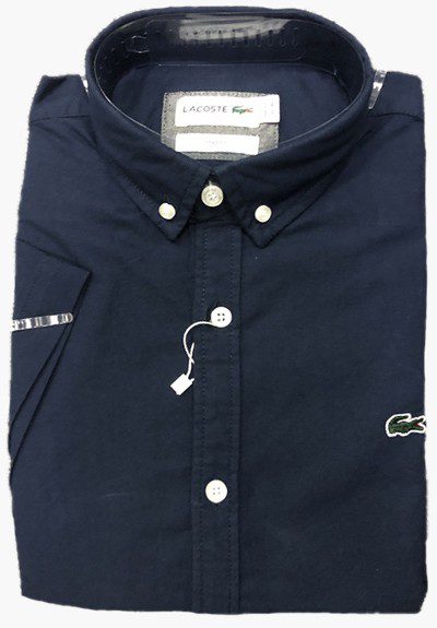 לקוסט-LACOSTE SHIRT MEN SHORT - NAVY BLUE – תמונה 3