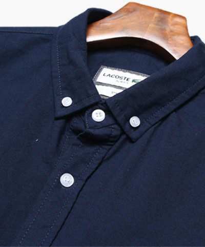 לקוסט-LACOSTE SHIRT MEN SHORT - NAVY BLUE – תמונה 7