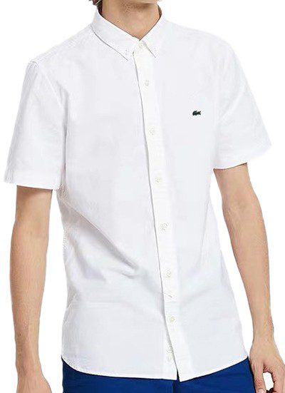 לקוסט-LACOSTE SHIRT MEN SHORT - WHITE – תמונה 2