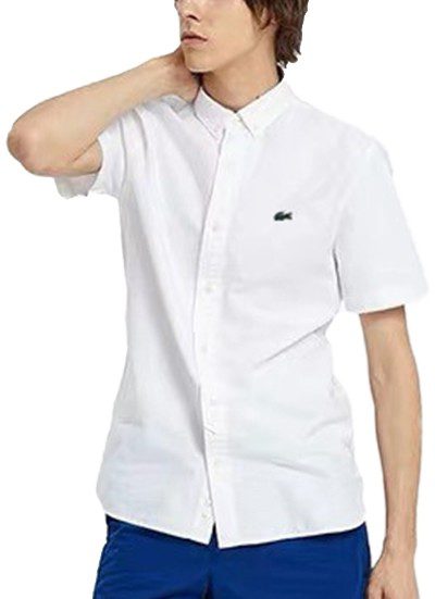 לקוסט-LACOSTE SHIRT MEN SHORT - WHITE