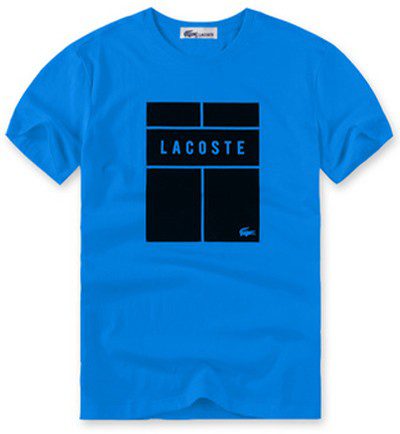 לקוסט-LACSOTE TSHIRT DESGIN MEN SHORT - Blue