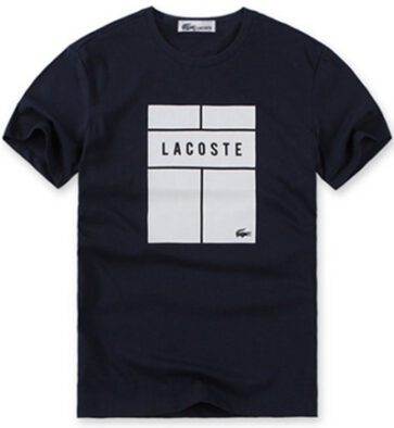 לקוסט-LACSOTE TSHIRT DESGIN MEN SHORT - Navy Blue