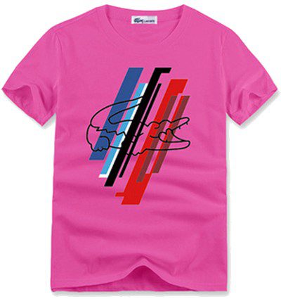 לקוסט-LACSOTE TSHIRT DESGIN MEN SHORT - Pink