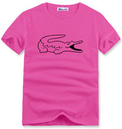 לקוסט-LACSOTE TSHIRT DESGIN MEN SHORT - Pink