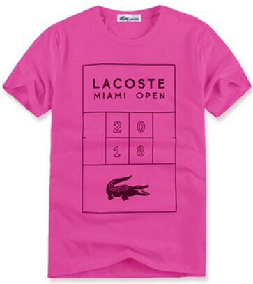 לקוסט-LACSOTE TSHIRT DESGIN MEN SHORT - Pink