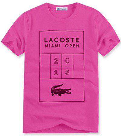 לקוסט-LACSOTE TSHIRT DESGIN MEN SHORT - Pink