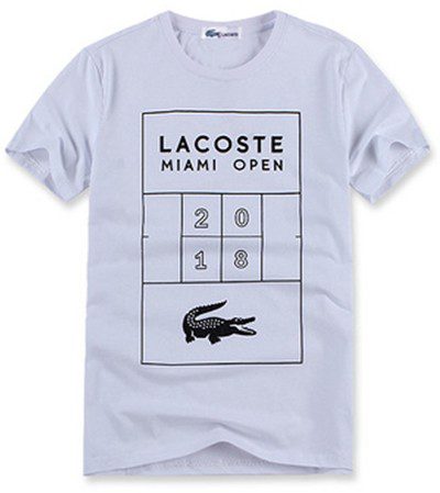לקוסט-LACSOTE TSHIRT DESGIN MEN SHORT - White