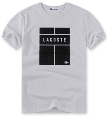 לקוסט-LACSOTE TSHIRT DESGIN MEN SHORT - White