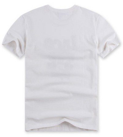לקוסט-LACSOTE TSHIRT DESGIN MEN SHORT - White & Black Logo – תמונה 2