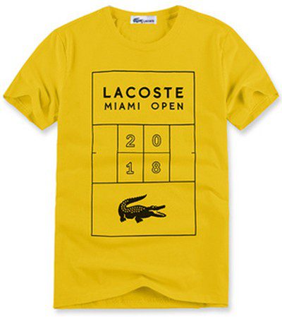 לקוסט-LACSOTE TSHIRT DESGIN MEN SHORT - Yellow