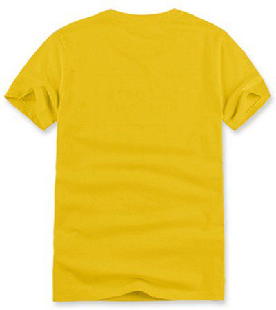 לקוסט-LACSOTE TSHIRT DESGIN MEN SHORT - Yellow – תמונה 2