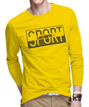 לקוסט-LACSOTE TSHIRT MEN LONG DESGIN - YELLOW