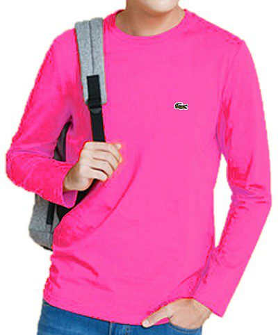 לקוסט-LACSOTE TSHIRT MEN LONG - PINK