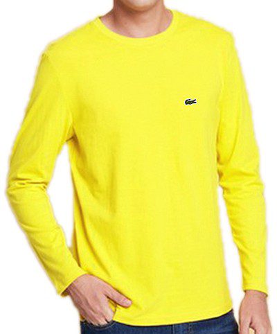 לקוסט-LACSOTE TSHIRT MEN LONG - YELLOW