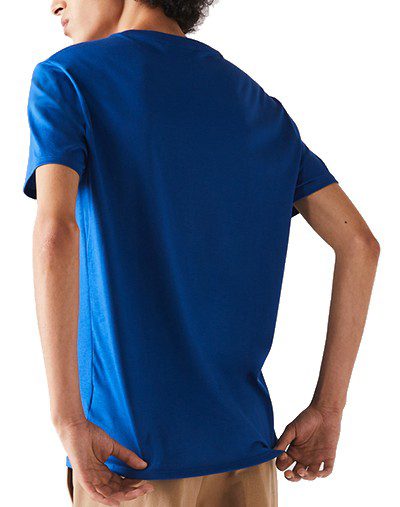 לקוסט-LACSOTE TSHIRT MEN V NECK SHORT - Blue – תמונה 2