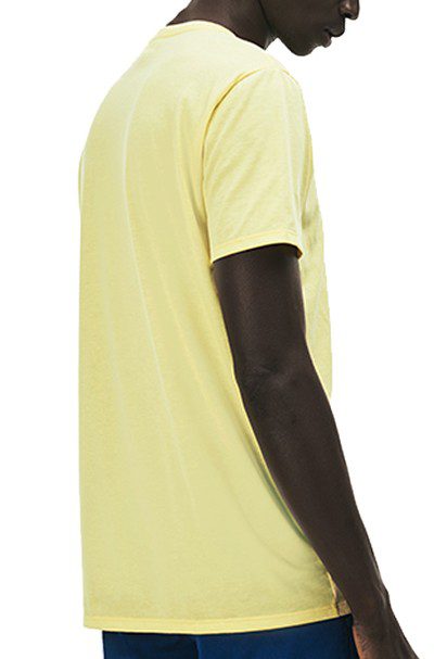 לקוסט-LACSOTE TSHIRT MEN V NECK SHORT - Yellow – תמונה 3