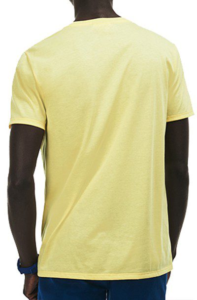 לקוסט-LACSOTE TSHIRT MEN V NECK SHORT - Yellow – תמונה 2
