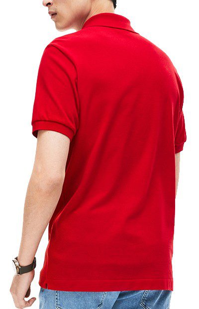 לקוסט-LACSOTE TSHIRT MEN'S POLO SHORT - Red – תמונה 2