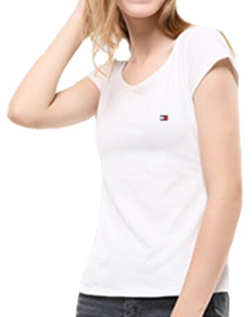 טומי הילפיגר-TOMMY TSHIRT SHORT WOMEN'S - White
