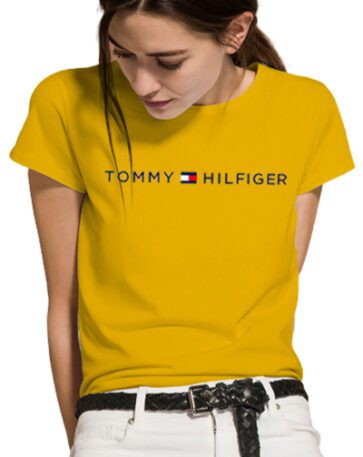 טומי הילפיגר-TOMMY TSHIRT SHORT WOMEN'S - Yellow