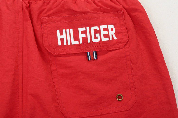 טומי הילפיגר-TOMMY SWIM MEN'S - Venetian Red Black & White – תמונה 8