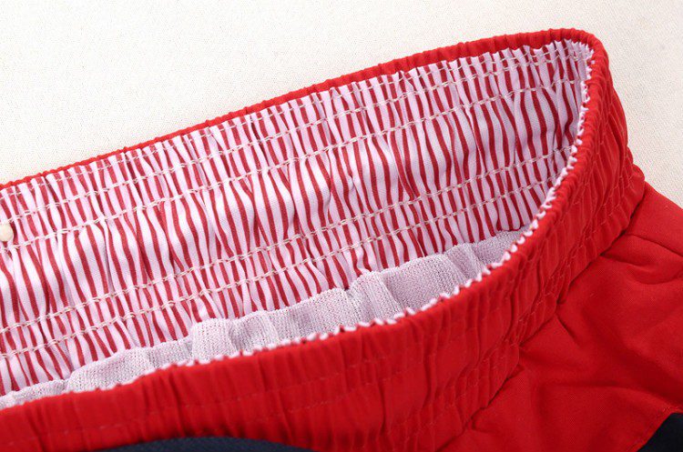 טומי הילפיגר-TOMMY SWIM MEN'S - Venetian Red Black & White – תמונה 10