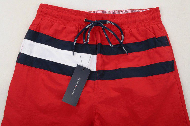 טומי הילפיגר-TOMMY SWIM MEN'S - Venetian Red Black & White – תמונה 13