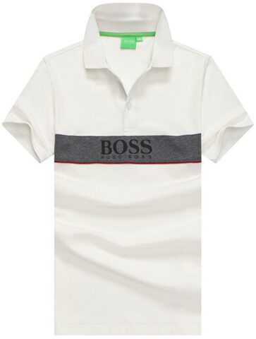 בוס-HUGO BOSS POLO TSHIRT MEN'S - White & Gray