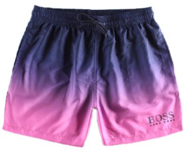 בוס-HUGO BOSS SWIM MEN'S-NAVY BLUE & PINK