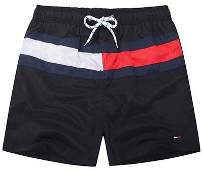 טומי הילפיגר-TOMMY SWIM MEN'S - BLACK BLUE WHITE