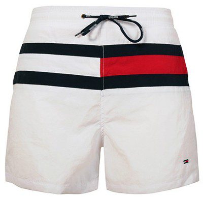 טומי הילפיגר-TOMMY SWIM MEN'S - White Black & Red