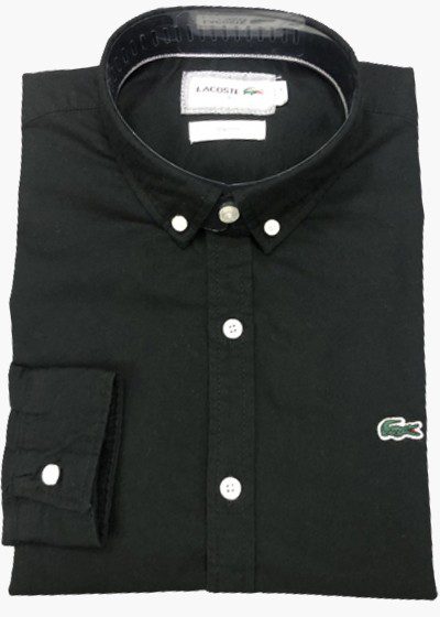 לקוסט-LACOSTE LONG MEN SHIRT - Black Pearl – תמונה 3