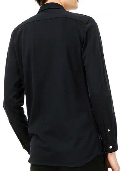 לקוסט-LACOSTE LONG MEN SHIRT - Black Pearl – תמונה 2