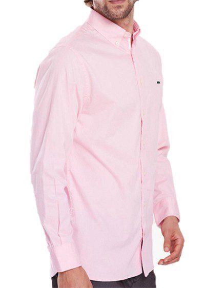 לקוסט-LACOSTE LONG MEN SHIRT - LIGHT PINK – תמונה 2