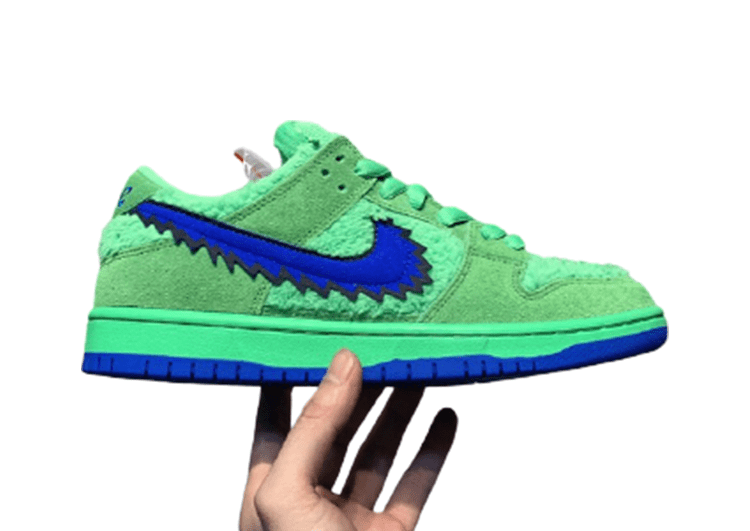 נעליי נייק-NIKE SB DUNK LOW PRO QS - Hippie Green & Blue Logo – תמונה 2