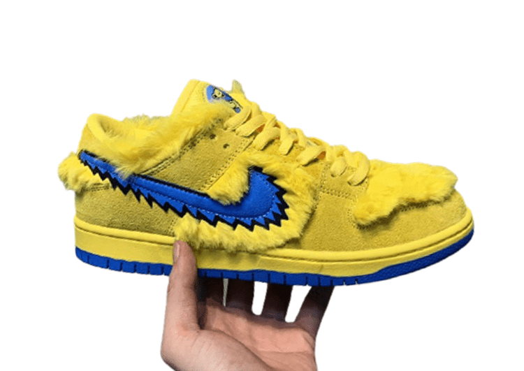 נעליי נייק-NIKE SB DUNK LOW PRO QS - Yellow & Blue Logo – תמונה 6