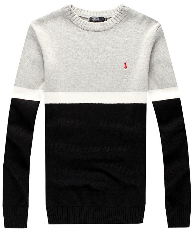 ראלף לורן-RALPH LAUREN SWETER MEN - White Black & Red Logo