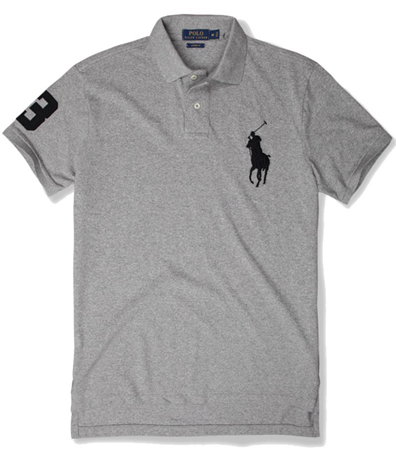 ראלף לורן-RALPH LAUREN POLO TSHIRT SHORT MEN'S - Dark Gray