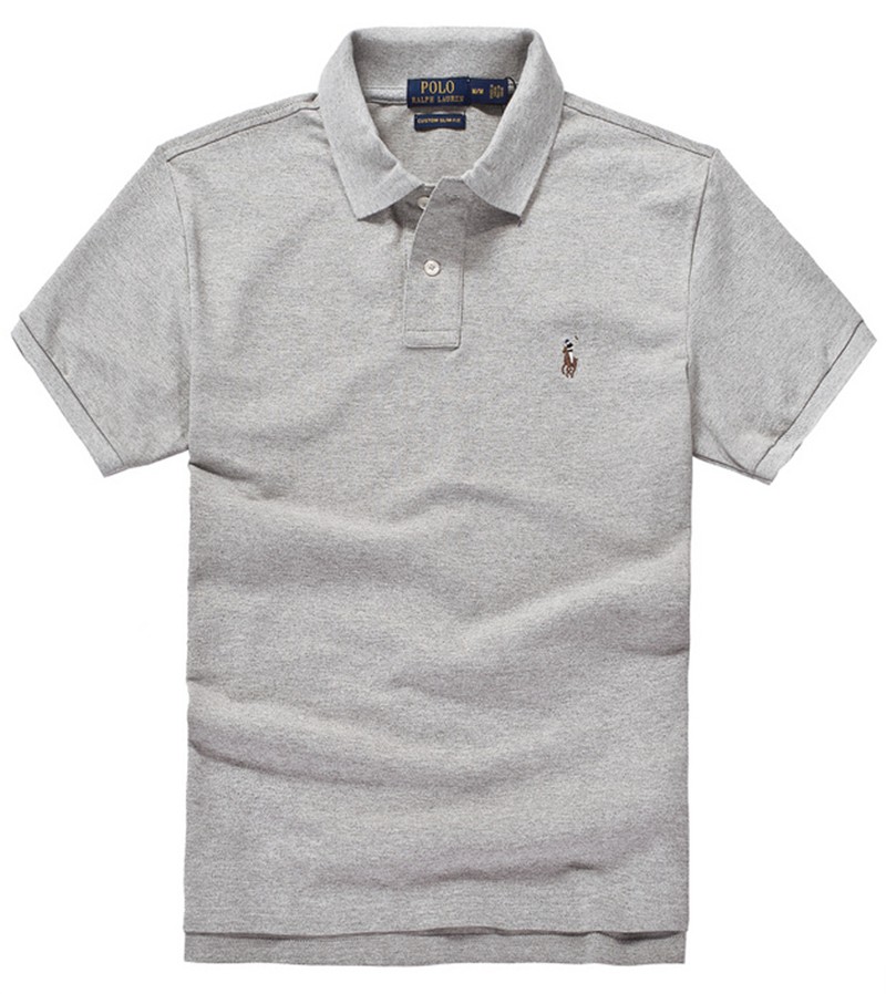 ראלף לורן-RALPH LAUREN POLO TSHIRT SHORT MEN'S - Silver Sand