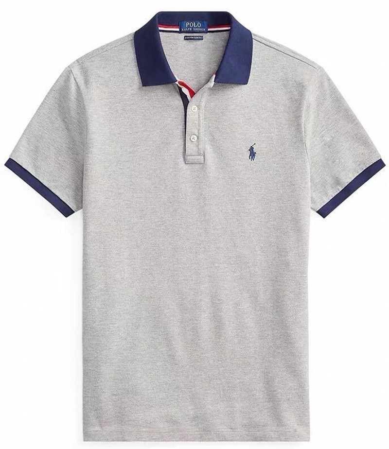 ראלף לורן-RALPH LAUREN POLO TSHIRT SHORT MEN'S - Silver