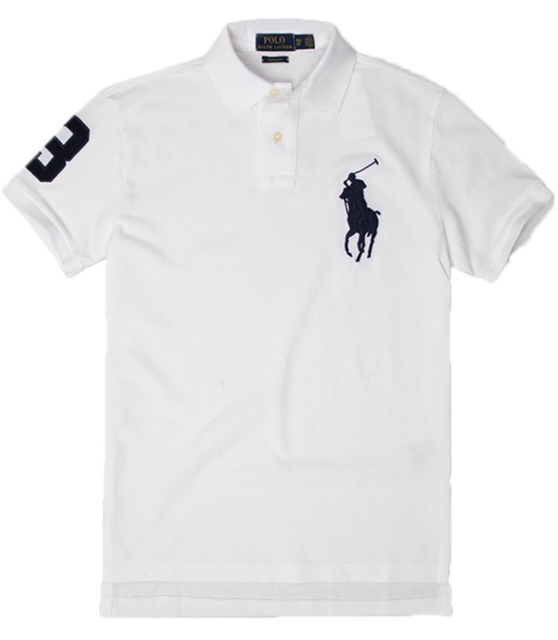 ראלף לורן-RALPH LAUREN POLO TSHIRT SHORT MEN'S - White Smoke