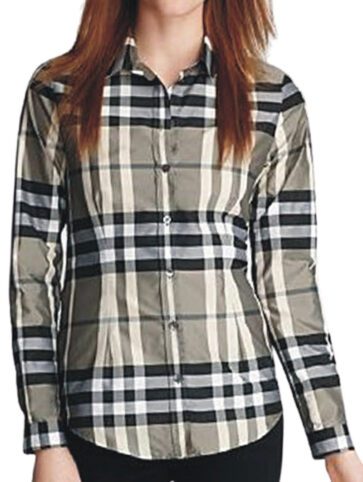 ברברי-BURBERRY WOMEN BUTTON- Heathered Grey Mix