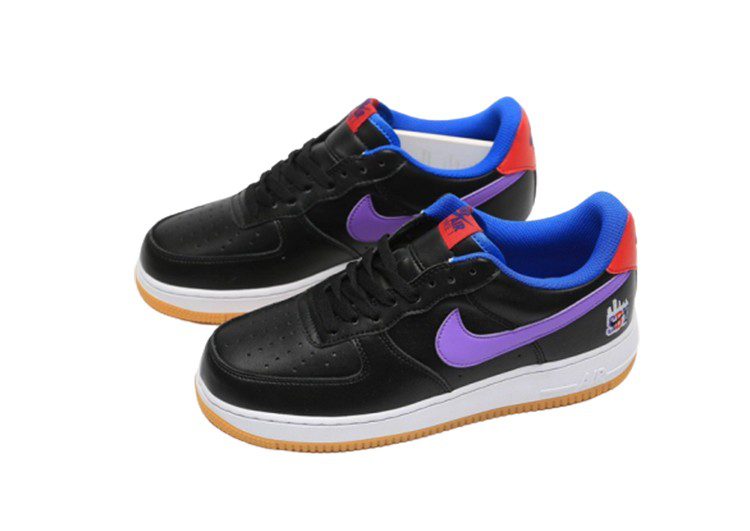 נעלי נייק -Nike Air Force 1 Low BLACK-MEDIUM PURPLE – תמונה 2