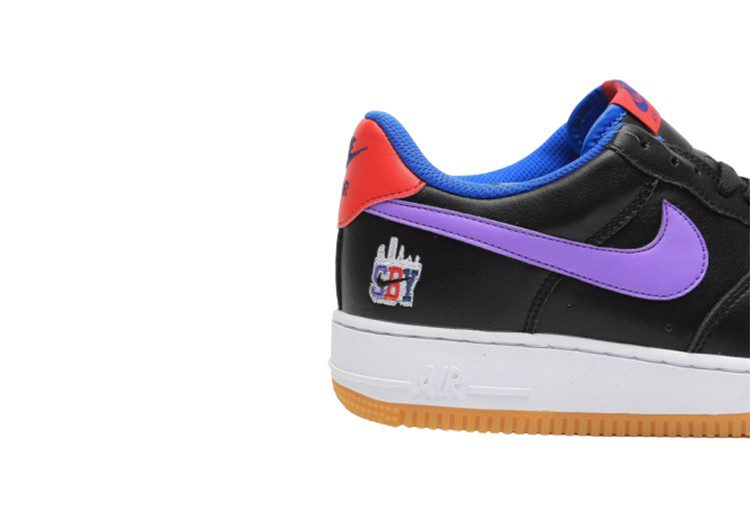 נעלי נייק -Nike Air Force 1 Low BLACK-MEDIUM PURPLE – תמונה 8