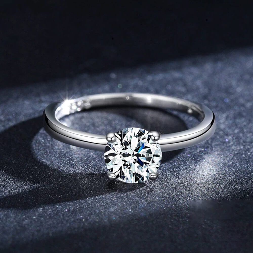 טבעת יוקרה-Silver Ring For Women Classic Wedding – תמונה 4